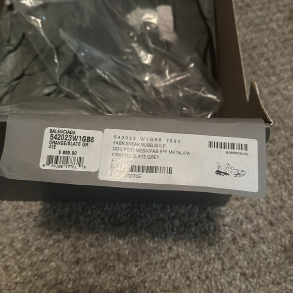 Balenciaga Track orange and slate Grey. Worn ONCE. Size 41/8 - Picture 5 of 5